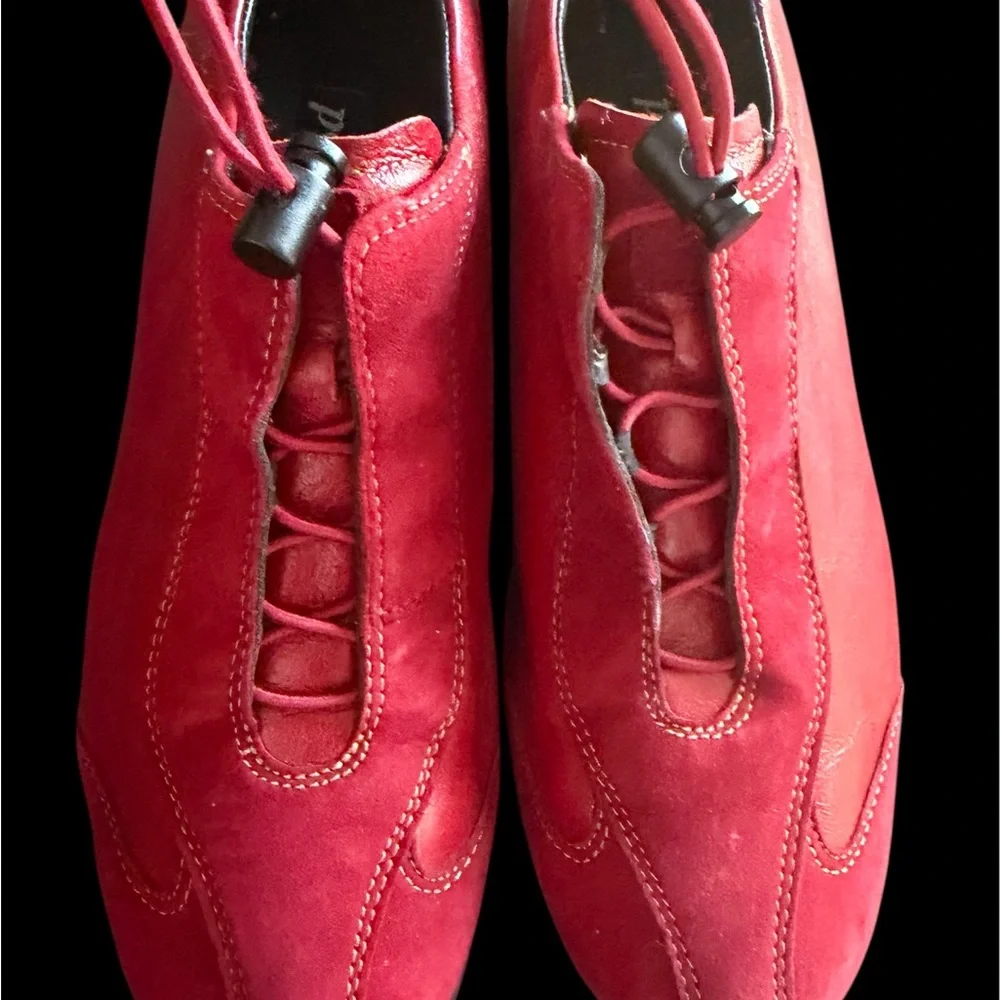 Paul Green Red Leather Women's Loafers - Picture 2 of 16